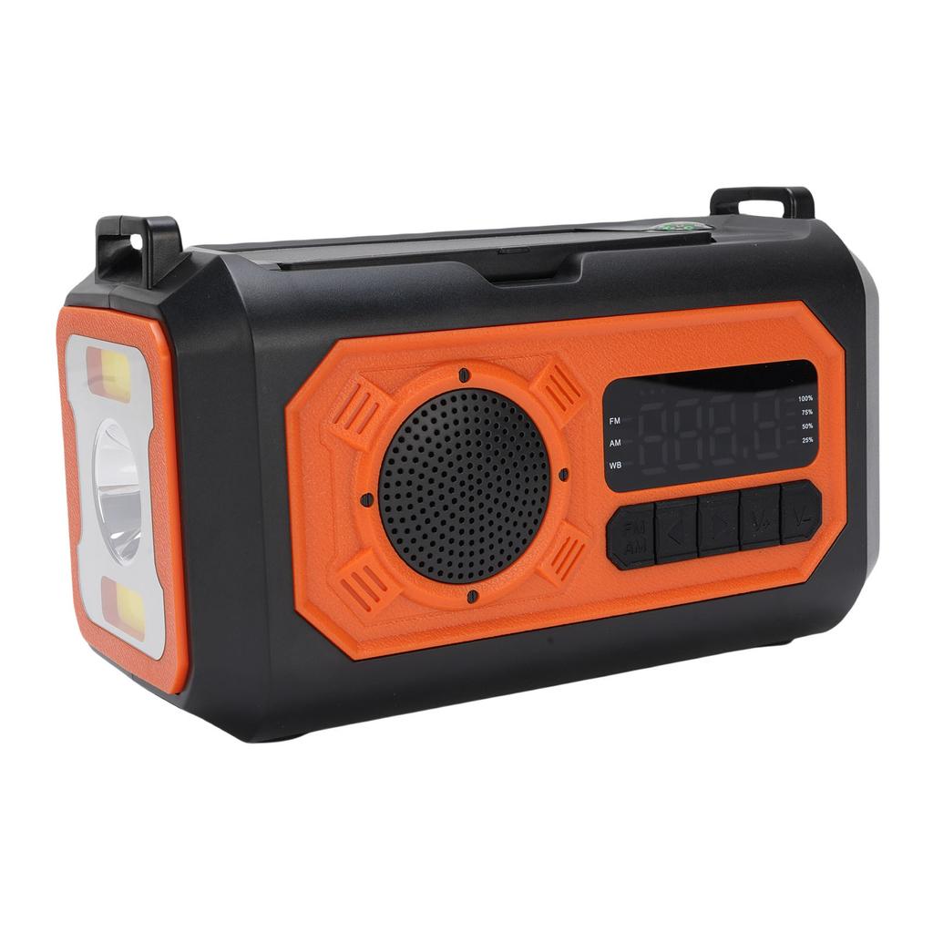 Emergency Radio Multi Function 12000mAh Solar Hand Crank AM FM WB Battery Powered with Cell Phone Ch