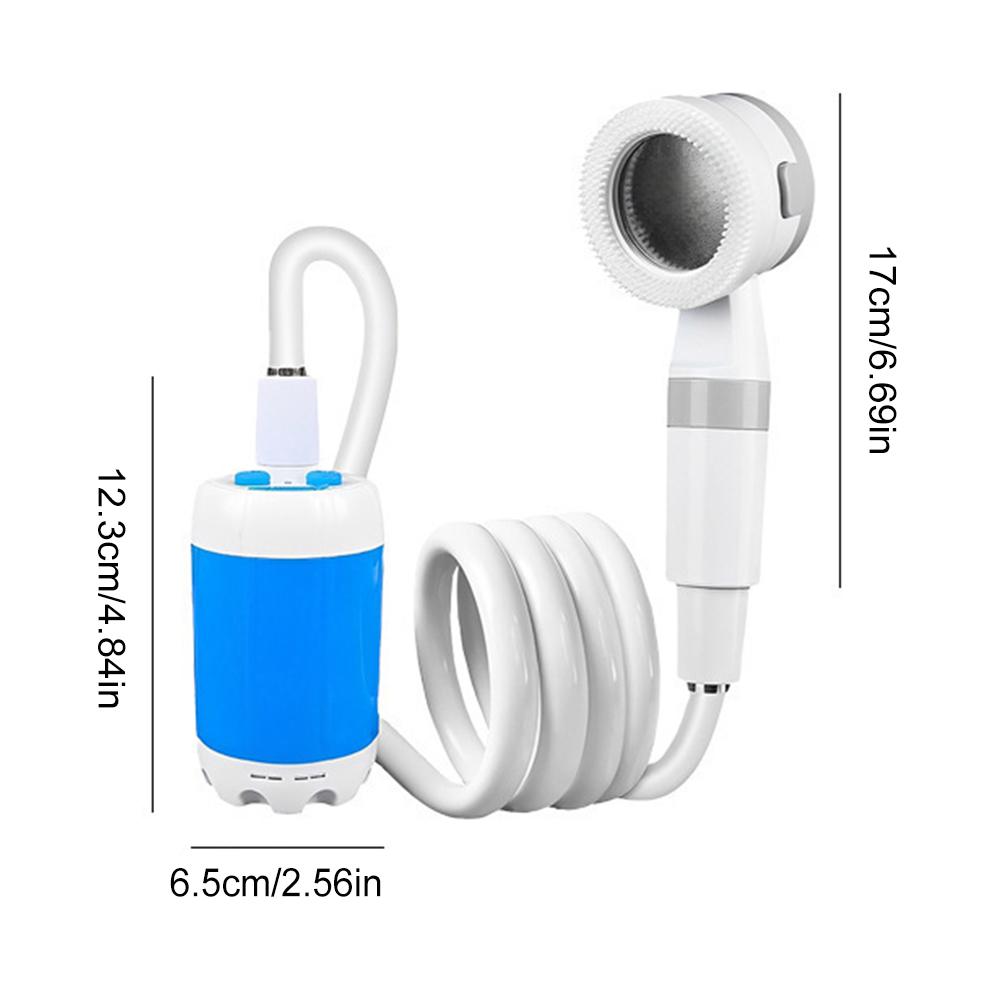 Camping Shower Pump Rechargeable Portable Shower Pump Portable Outdoor Shower Head Sprayer for Camping Shower Pet Cleaning