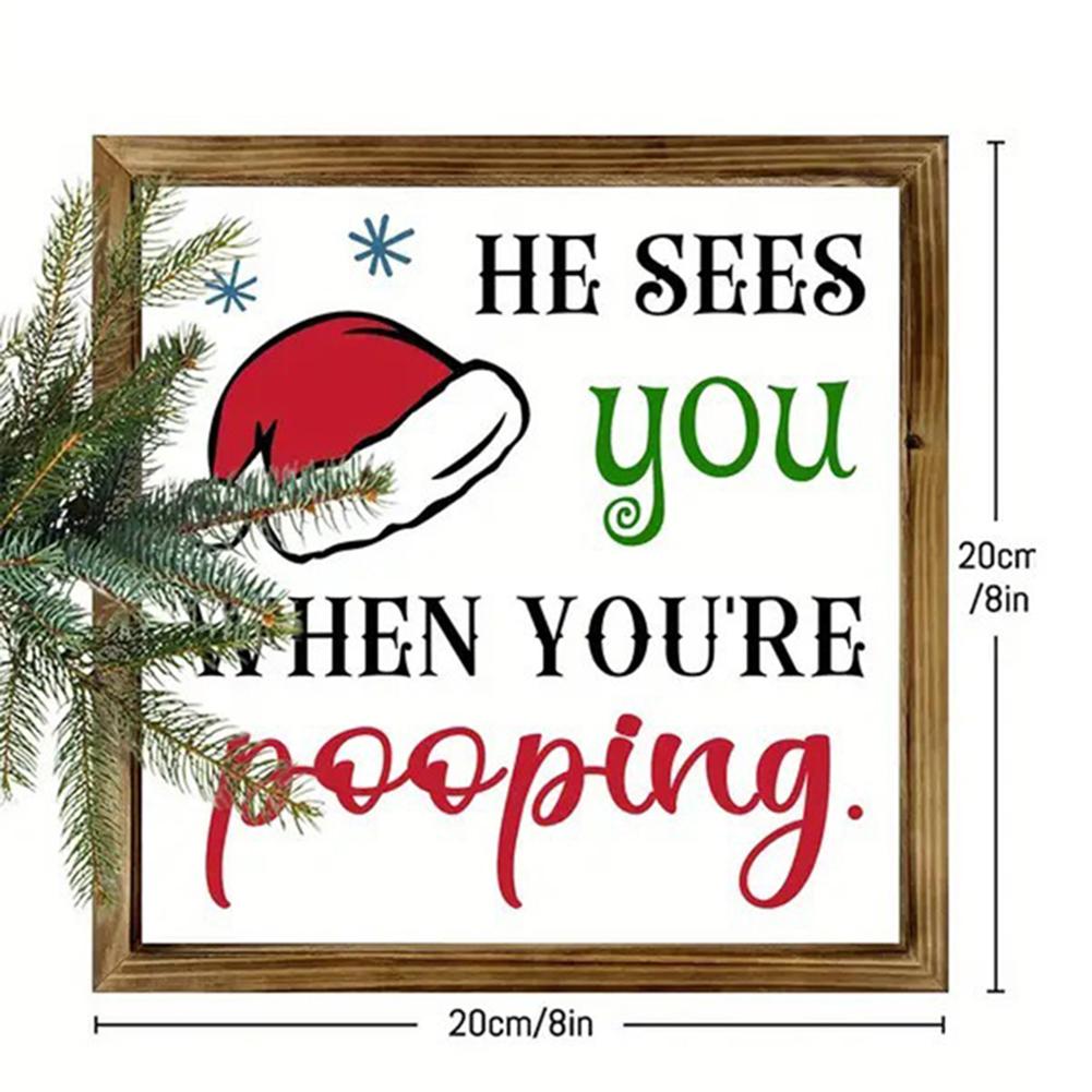 

Декоративный знак для ванной комнаты, веселый декор туалета Санты для украшения стены