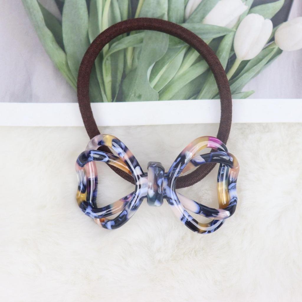 Nan Rui High Elasticity Bow Hair Tie, Korean Style Acetate Pearlescent Floral Ring