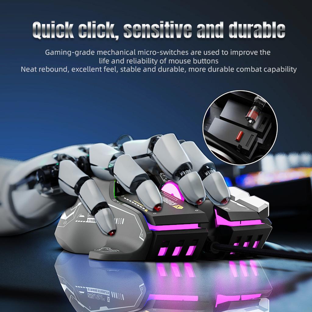 10 Key Wired Gaming E-sports Mouse Macro Programming, 13 RGB Lighting Modes, 6-speed 12800dpi