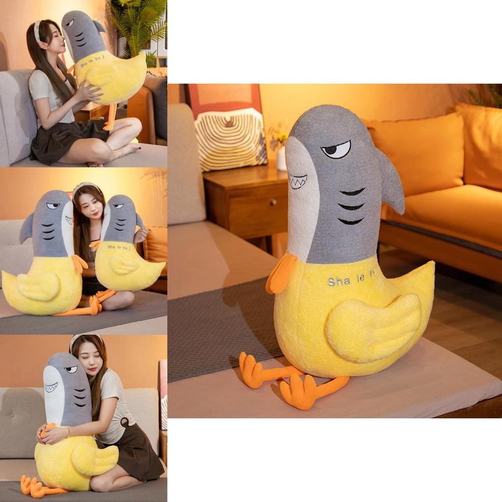New Soft Plush Shark Chicken Stuffed Toy Doll Funny Sharky Chick Toy