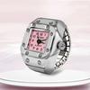 Creative Ring Watch for Men Women, Square Dial Alloy Finger Watch, Fashion Couple Finger Ring Watches Jewelry Gift