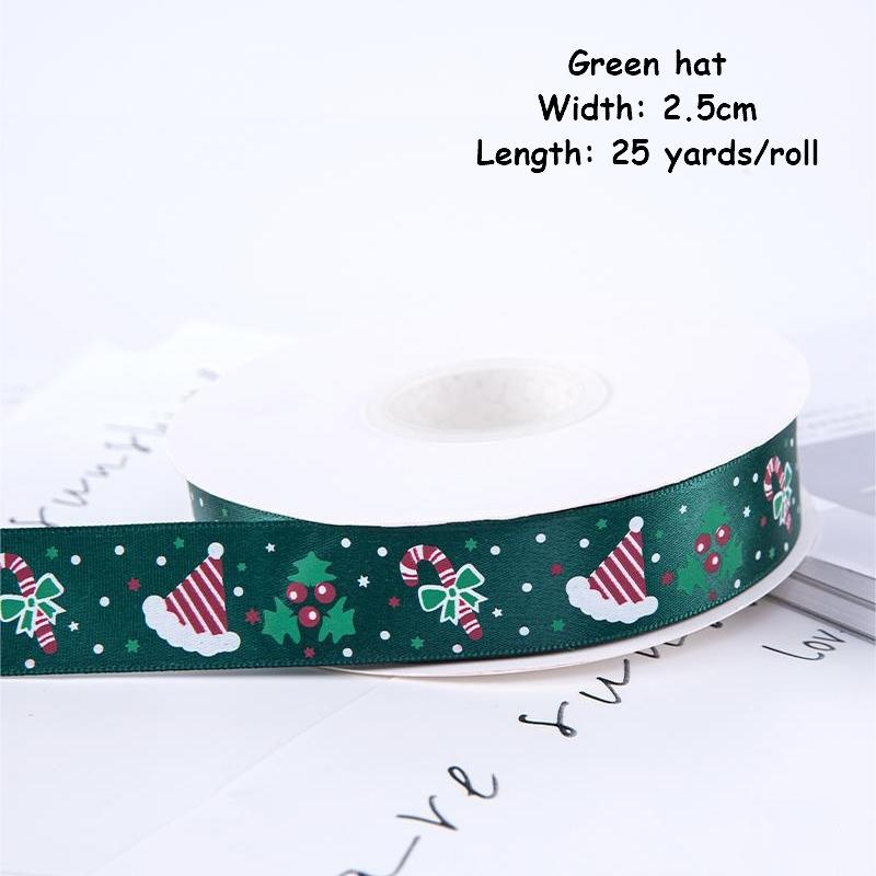 1/4 Inch Christmas Ribbon for Crafts Holiday Grosgrain Ribbon Christmas Ribbon for Gift Wrapping Festival Party Decoration