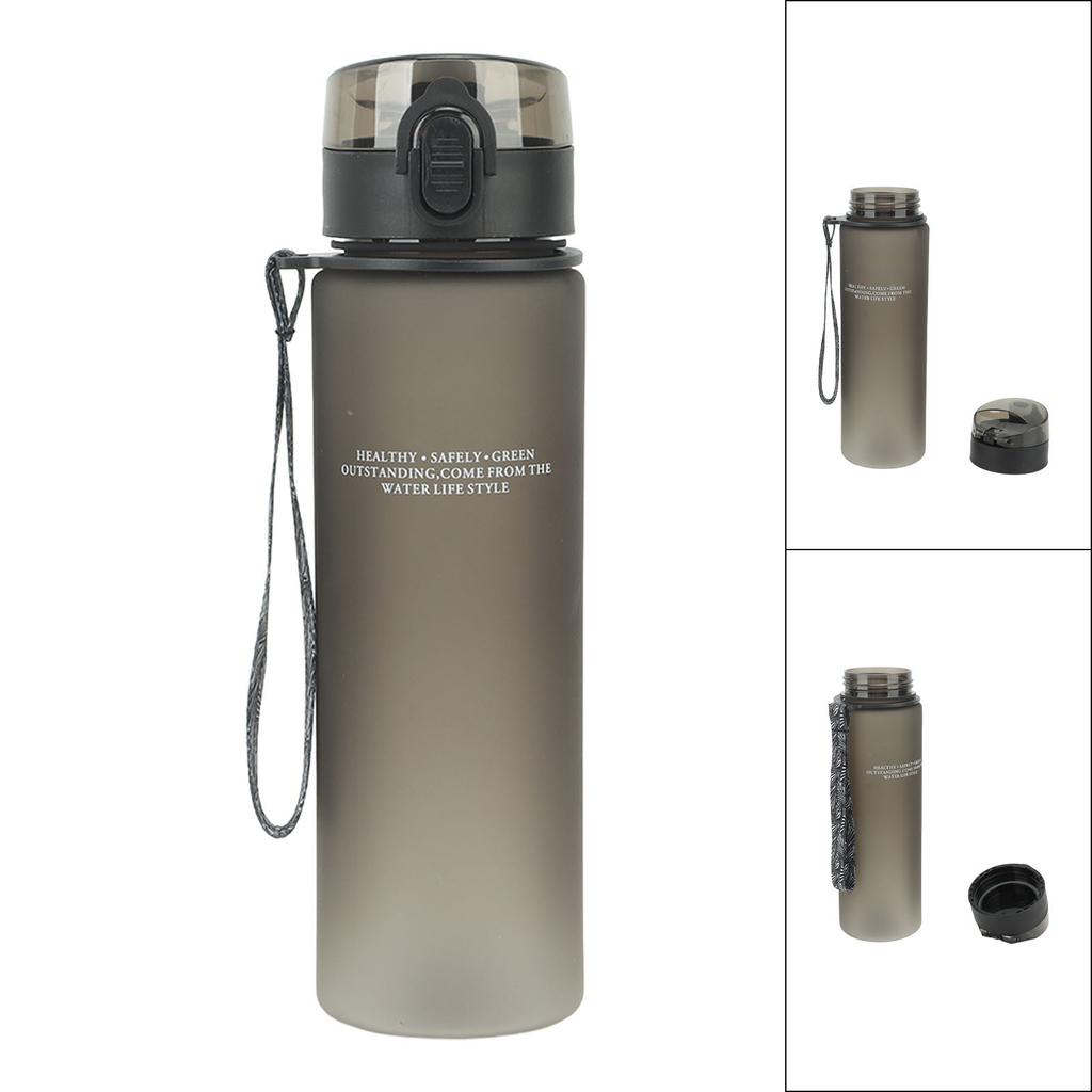 Water Bottle 550ml Stylish Frosted Button Lid Sports Water Cup with Portable Handle