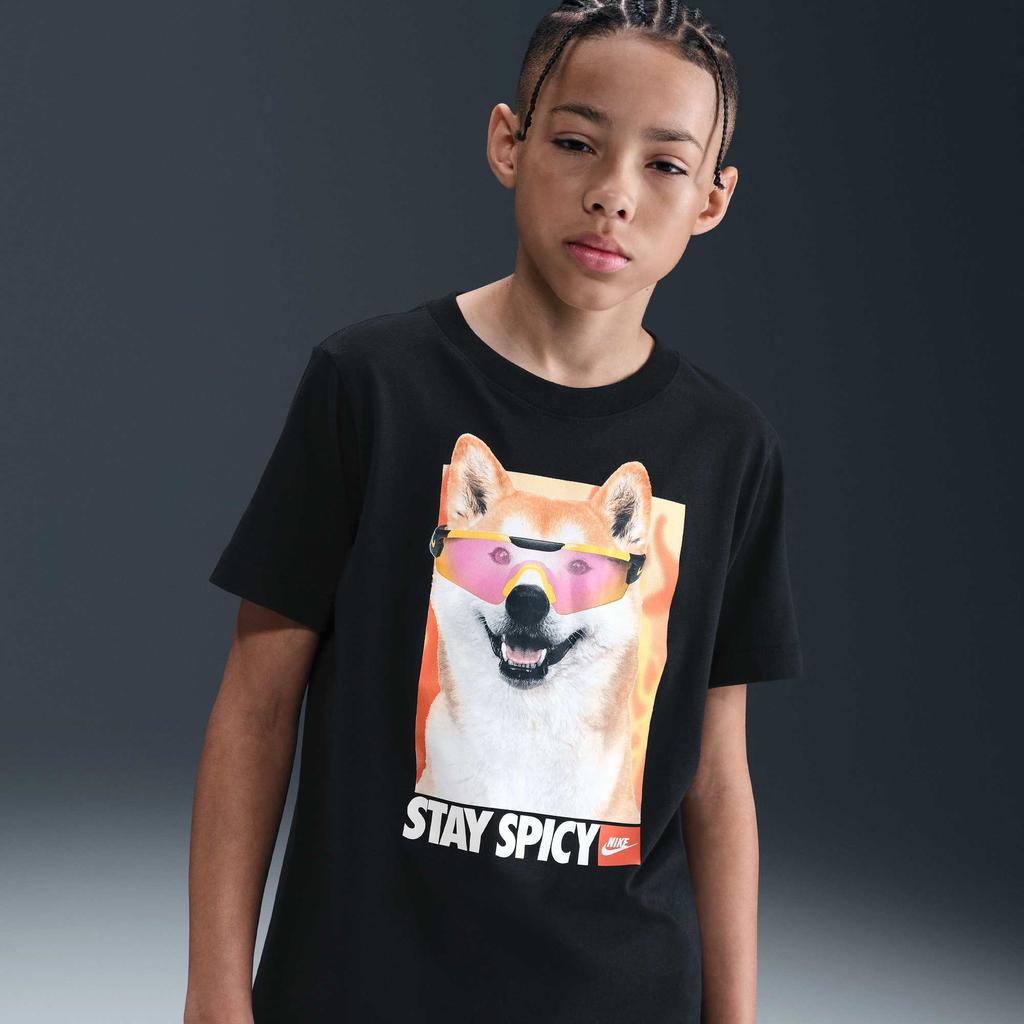 Nike Sportswear T-Shirt SS25 Cotton Fashion Comfortable Versatile Short Sleeve Kids Tops HV5206-010