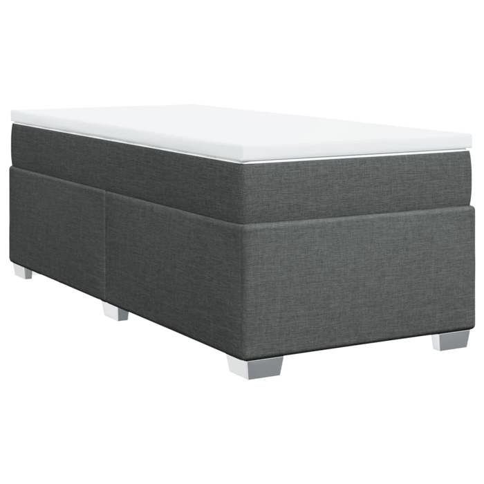 Maison Exclusive - Sommier à lattes de lit avec matelas Gris foncé 80x200 cm Tissu