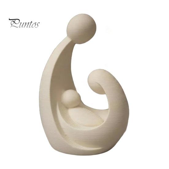 Lines Figure Family of 3 Figurine 3D Printed Parents And Kids Statue Themed Christmas Decor Modern Sculpture for Living Room Bedroom Shelf TV Stand