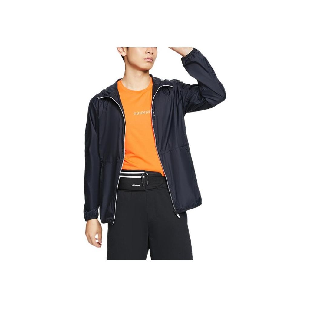 Li-Ning Fitness Series Solid Color Water-Resistant Tailored Hooded Sports Jacket Men Jackets Black AFDS349-1