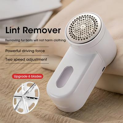 Lint Remover 6 Blades Clothes Carpets Lint Pill Fluff Remover Sweater Hair Ball Trimmer Fabric Fuzz Shaver Machine USB Charge