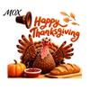 Autumn Harvest Wall Decals Thanksgiving Turkey Window Static Sticker, Decorative Removable PVC Decals, Reusable Glass Clings Theme for Indoor