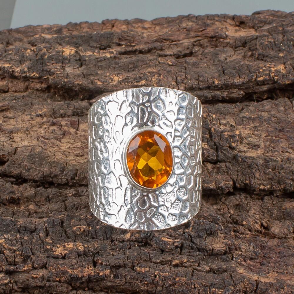 Rare Citrine Gemstone 925 Sterling Silver Handmade Jewelry Wedding Ring For Gift RR-17-7