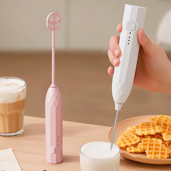 Electric Stirrer Milk Frother Handheld Stainless Steel Mixer Low Noise Rechargeable Electric Coffee Household Egg Whisk