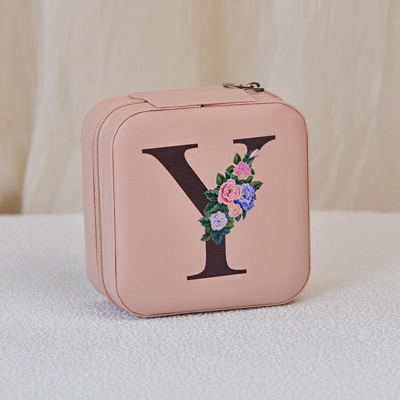 

1 шт. шкатулка для украшений для свадебной вечеринки, черная с алфавитом, персонализированная розовая подарочная коробка, держатель для ювелирных изделий, органайзер для ювелирных изделий 10*10*5