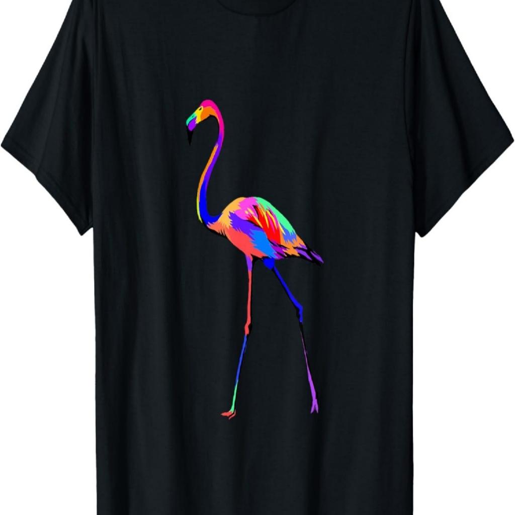 Pop Art Flamingo Shirt Colorful Animal Bird Lover Birder T-Shirt