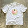 T-shirt Unisexe Minimal Pixel Pomme Impression Graphique sur la Poitrine Coupe Ample Relaxée Coton Épais Col Rond Manches Courtes pour Couple Décontracté Quotidien