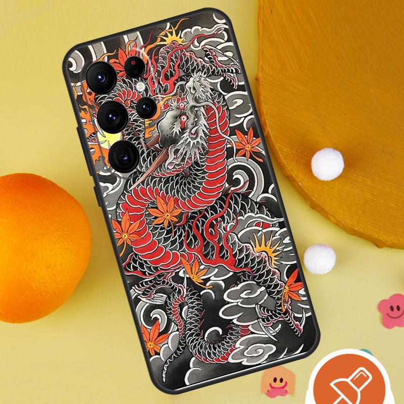 Yakuza Dragon Tattoo Case For Samsung Galaxy S23 S22 S21 Ultra S20 FE S8 S9 S10 Plus Note 10 20 Ultra Cover