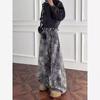 New Washed Star-printed Jeans for Men, Casual Wide-leg Long Pants