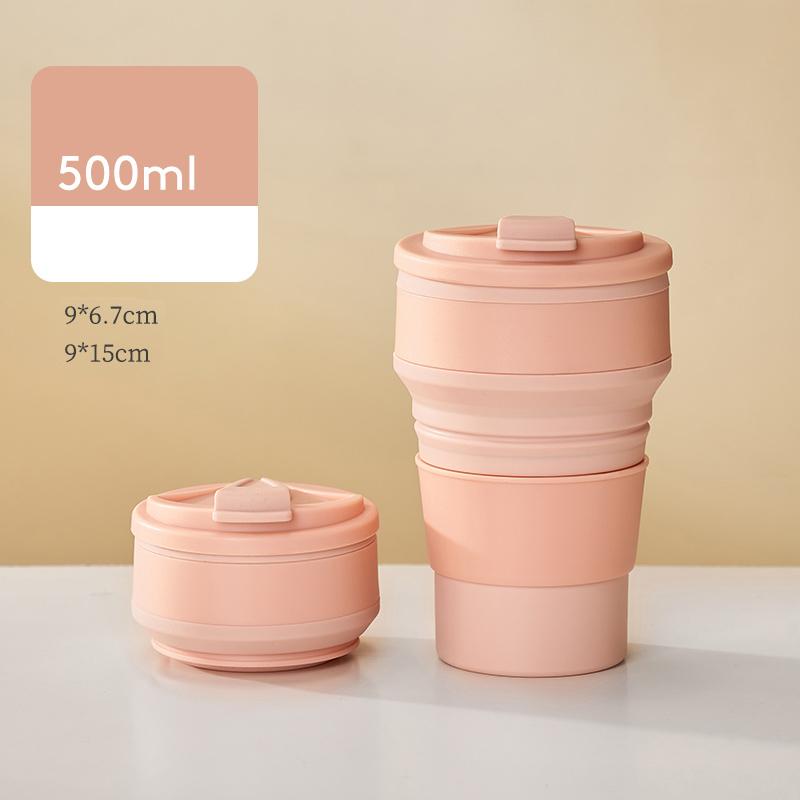 

GIANXI многоразовые силиконовые складные чашки с крышкой для кемпинга 350 мл 500 мл портативные складные кухонные кофейные чашки для путешествий collapsible