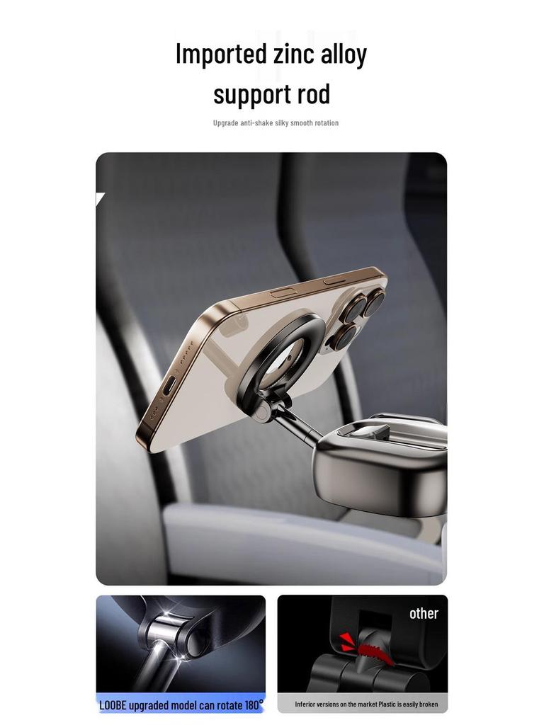 Portable Magnetic Phone Holder - Foldable for Travel, High-Speed Rail & Airplanes