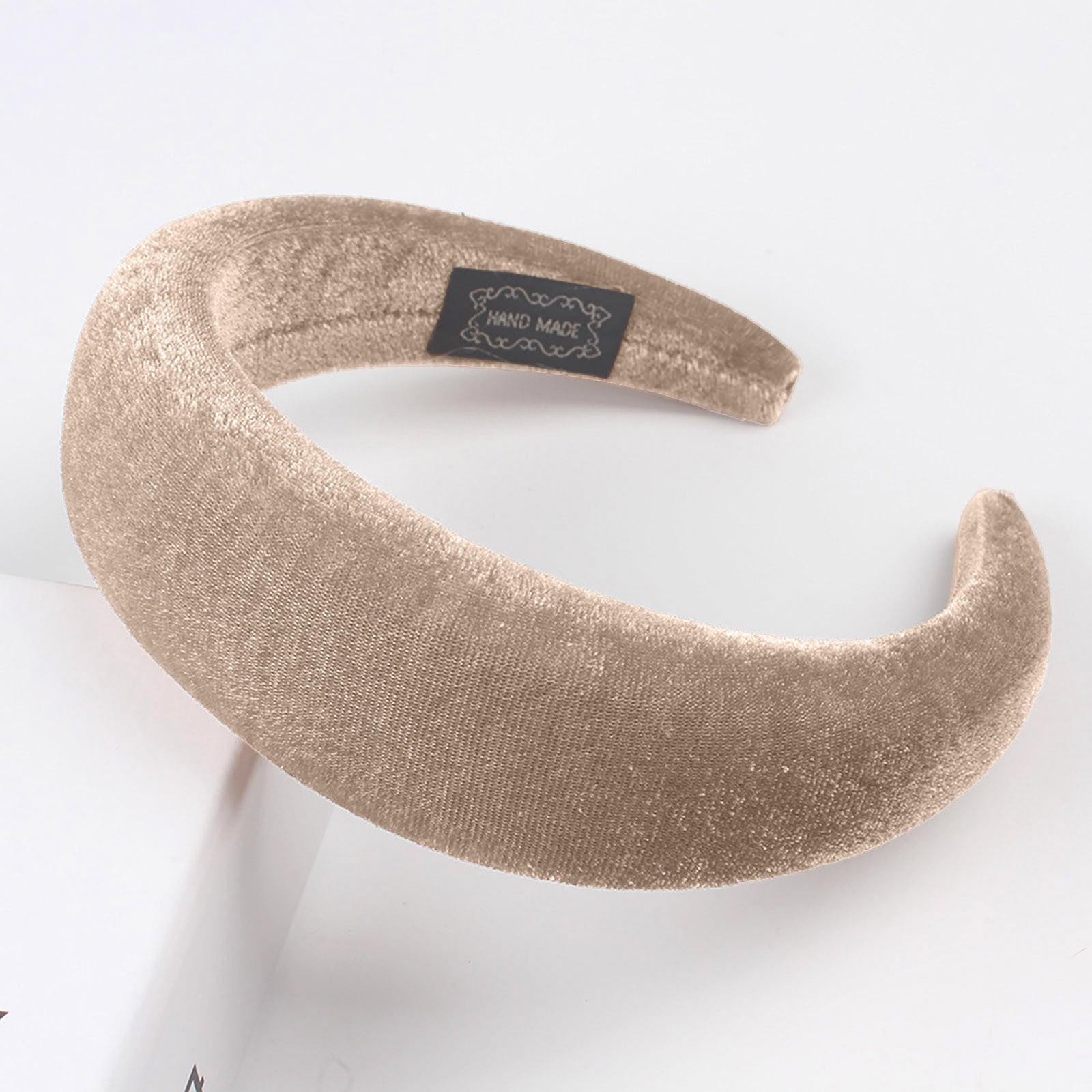 

[brisand] модная однотонная повязка для волос с губкой, женская обруч для волос, милая повязка на голову для девочек One Size коричневый