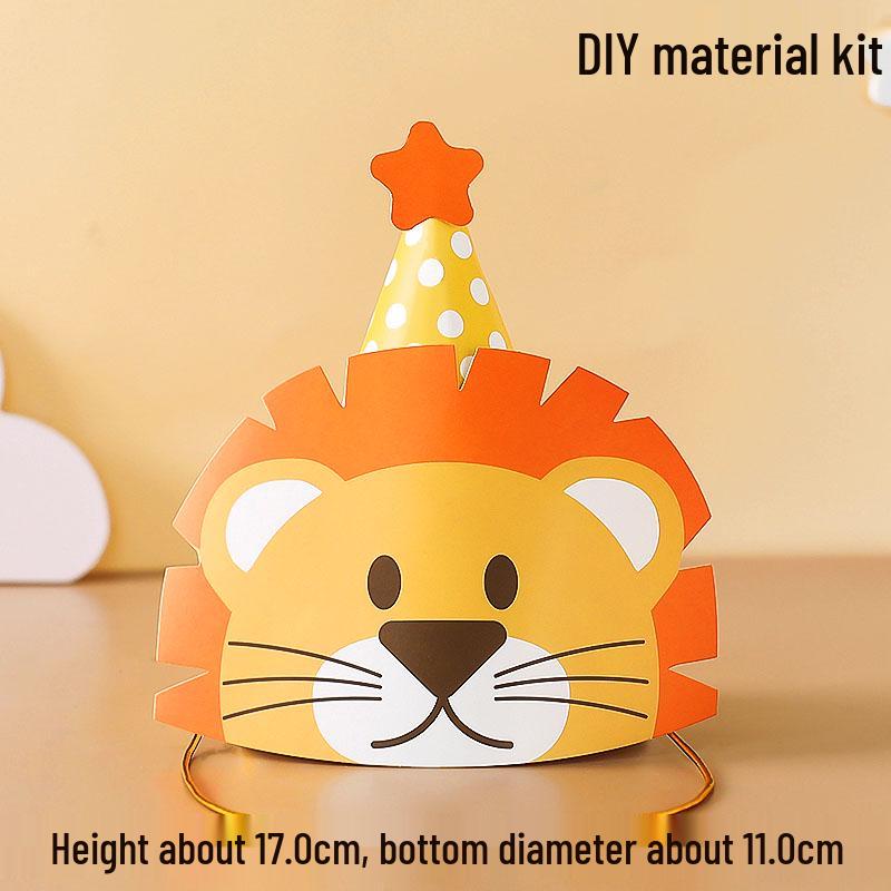 Leo Birthday Hat & Cake Topper Figurine Decoration Set