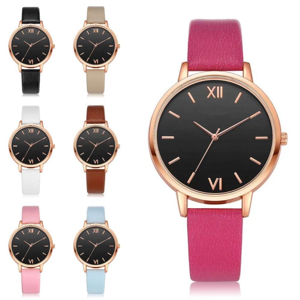 Leather Band Quartz Watch PU Strap Ladies Watch Minimalist Analog Watch  Formal Occasions