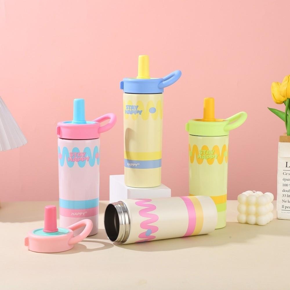 Leak-Proof Straw Cup Dopamine Vacuum Flask Portable Stainless Steel Insulated Cup  Travel