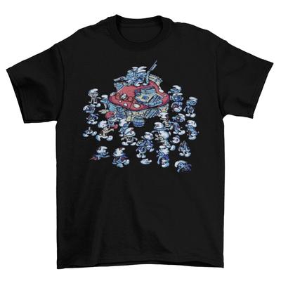 Schlumpf Zombie Horde T-Shirt Unisex Baumwolle Lustig Größen Gargamel Schlumpfine TV Neu