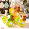 Exquisite Rooster Candy Box Cut Cartoon Cock Felt Chicken Basket Portable Small Easter Storage Case Cosmetic