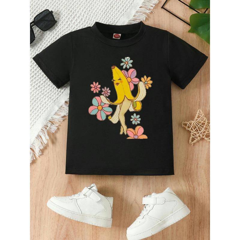 

European sizes New Collections for Spring And Summer! Enjoy a Playful Banana Design, Stylish Casual S Crew Neck Tee, And a Versatile Casual Top 98cm чёрный
