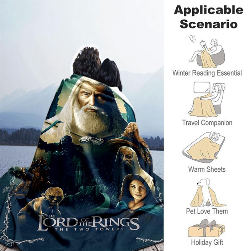 1pc Blanket The Lord of the Rings3 Print Design, Lightweight Blanket for Sofa, Bed- Soft &Warm, Gift for All Seasons like Christmas, Halloween