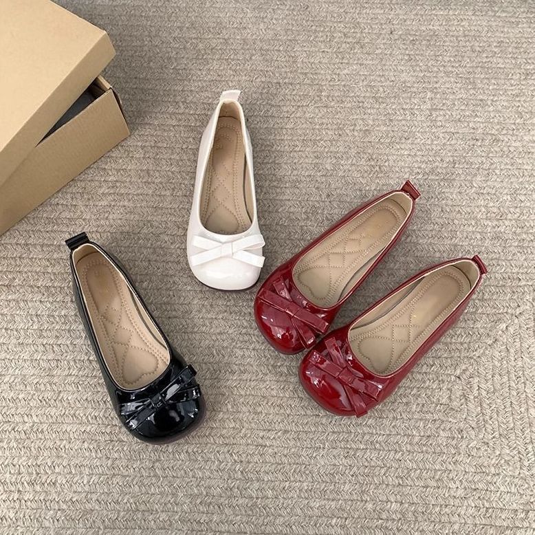 Flat Lolita shoes with skirt single shoes Japanese college style bow Mary Jane shoes women's 2025 summer and autumn new models