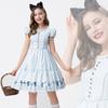 Halloween Alice Cosplay Costume Adult Maid Outfit Wonderland Stage Performance Light Blue