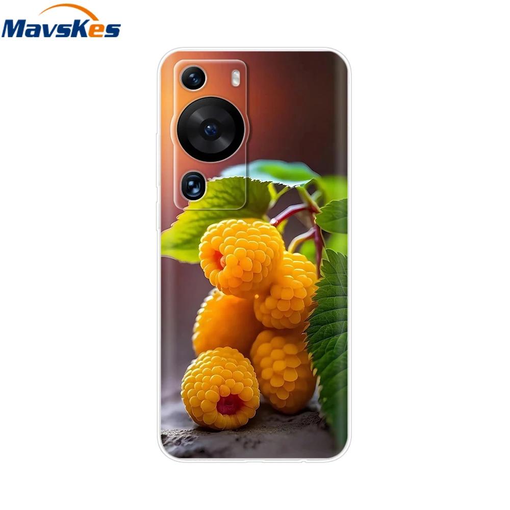 For Huawei P60 Pro Case Cute Heart Cartoon Painted Silicone Clear TPU Back Cover For Huawei P 60 P60 2023 P60Pro Phone Cases
