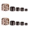 Leopard Print Cat Eye Square Toe Nail Tips - Simple, Short, Wearable False Nails