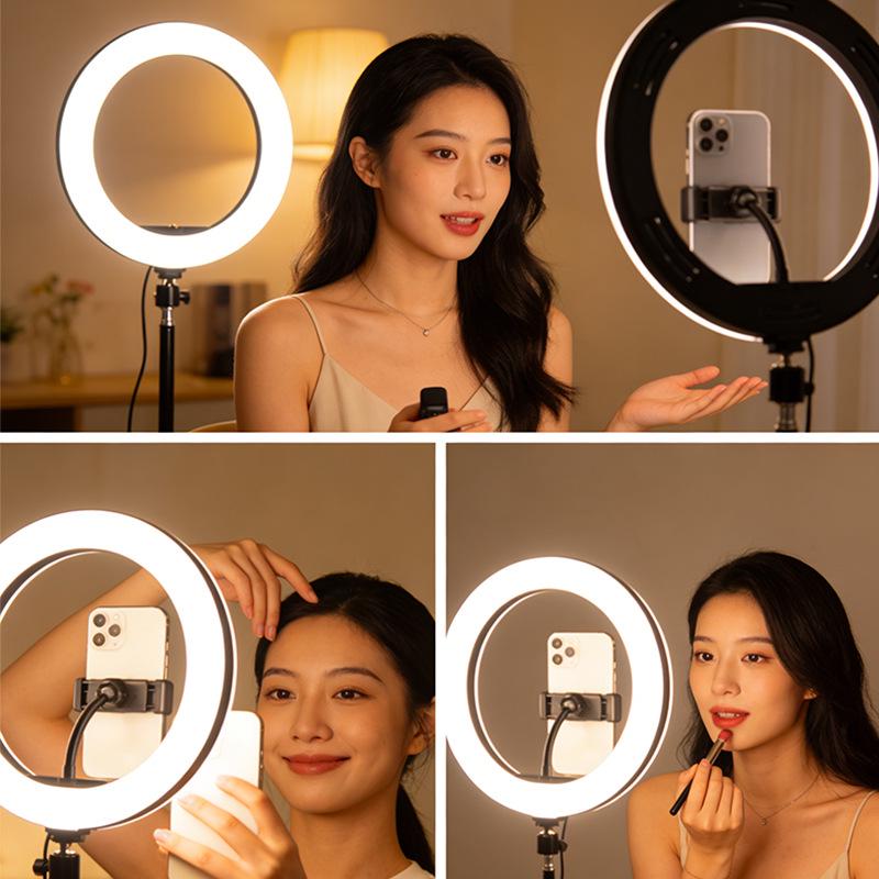 Adjustable Multi-Functional Fill Light & Phone Holder for Live Broadcast & Overhead Shooting