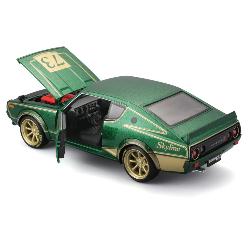 Maisto 1/24 Scale Nissan 1973 Skyline 2000GT-R Green Custom Tokyo Moz Series / Diecast Model Car, Finished Product, 32539