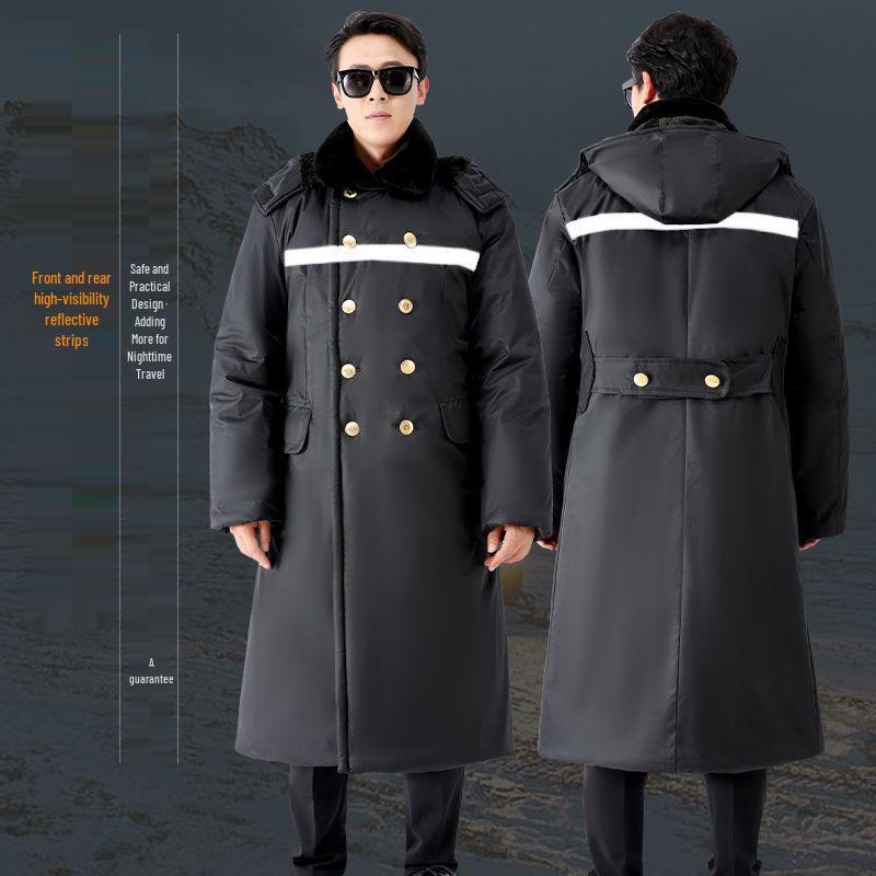 Men's Waterproof Military Winter Coat with Velvet Lining - Thick, Insulated, and Warm Long Cotton Jacket for Cold Protection