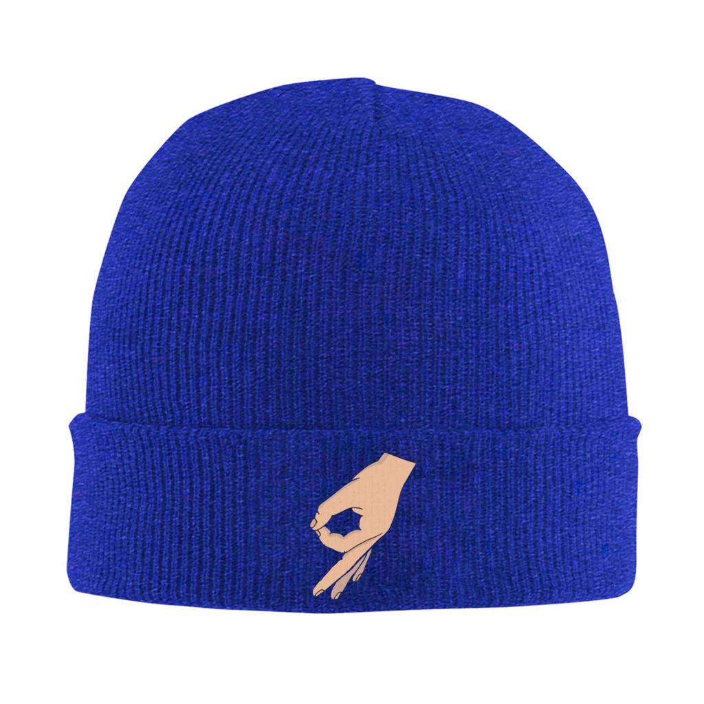Circle game hand funny gotcha meme Made You Look Warm Knitted Cap Winter Knit Bonnet Hat Skullies Beanies Caps for Unisex