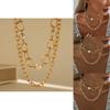 Stylish And Versatile Faux Pearl Layered Necklace With Eyecatching Gold Chain