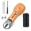 Kit d'alènes à coudre en cuir A60z Outils d'artisanat Machine à coudre à la main Point de verrouillage Ensemble d'aiguilles et de fil Outils de sculpture en cuir de vachemay