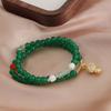 New Chinese bracelet jasper natural stone Buddha bamboo joint beaded bracelet crystal bracelet national style literary and retro style
