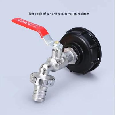 1 Stück Robuster IBC-Tankhahn-Adapter S60*6 Grobgewinde auf 1/2'' 3/4'' Anschluss Ersatzventil Garten Haus Ventilanschluss Wasserhahn
