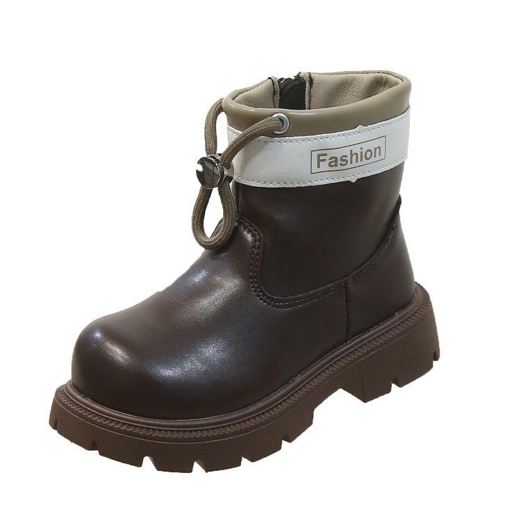 

Детские короткие ботинки Ботинки Мартин для девочек 2025 осень и зима новые детские ботинки мальчики кожаная обувь британский тренд детская обувь 36 yards inner length 21.9cm коричневый