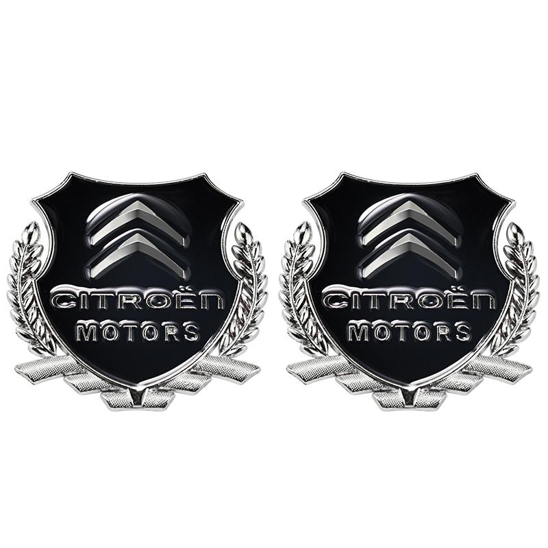 

3D Car Metal Car Leaf Side Logo Badge Sticker For Citroen C3 C5 AIRCROSS C5X C4 Cactus PICASSO e-C3 e-C4 C1 C-Crosser C2 Celysee