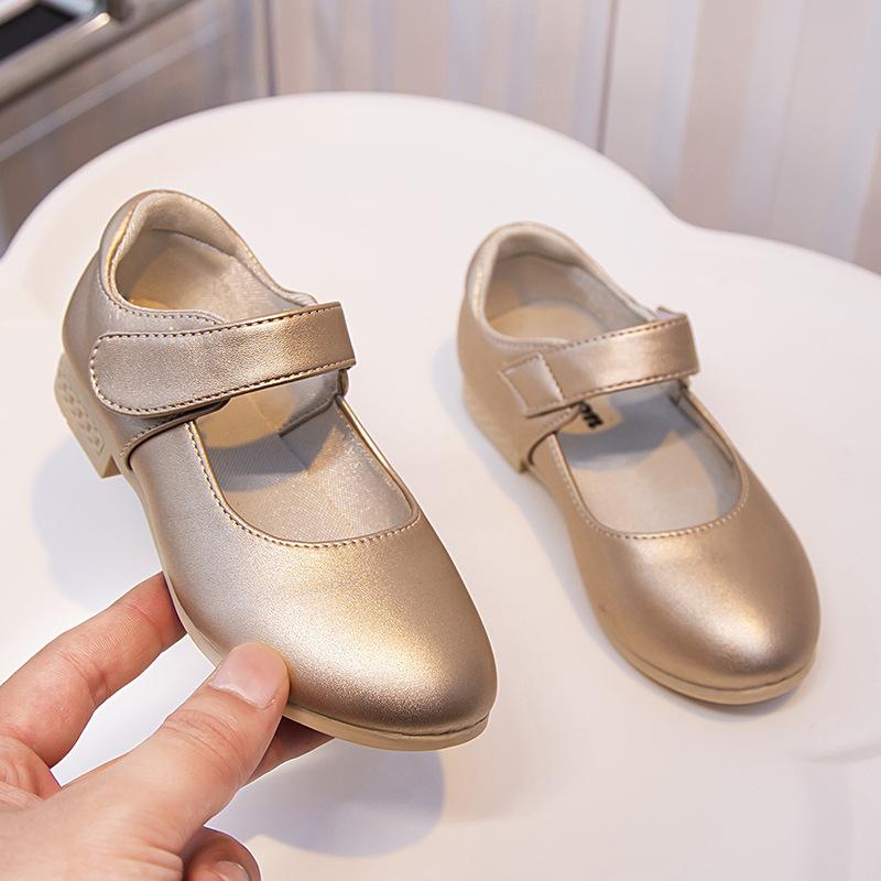 Fashion Versatile Girls' Shoes 2025 Spring New Kids Leather Shoe Simple Girls' Casual Shoes Anti Slip Child Performance Shoe