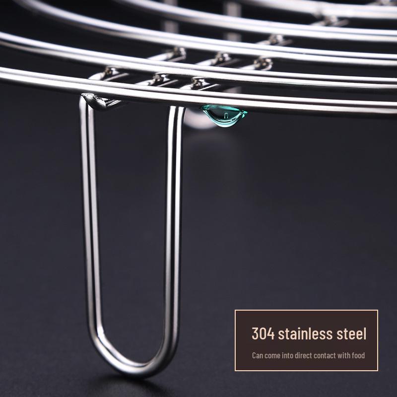 304 Stainless Steel Steaming Rack for Rice Cooker - Waterless Heat, Versatile Bun Steamer with High Legs.