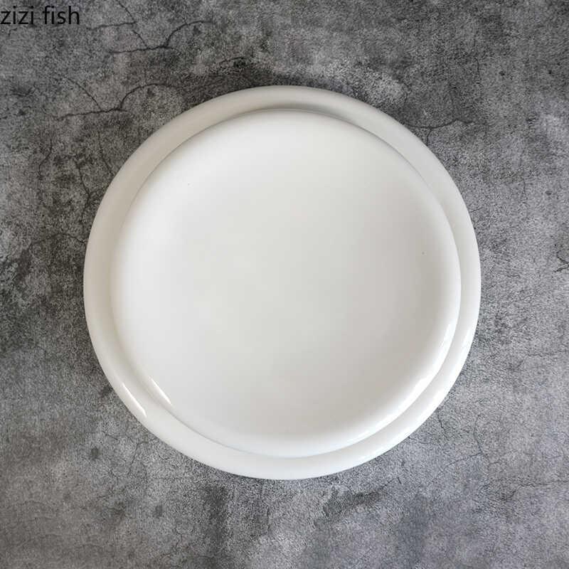 Thickened Ceramic Dining Plate Round Western Style Steak Plates Pizza Pan Serving Plate Sushi Plates Dessert Bowl Fruit Dish