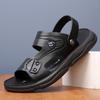 Summer High Quality Sandals Men's New Summer Dual Purpose Beach Shoes Anti-skid Leather Slippers Outdoor Waterproof Beach Shoes